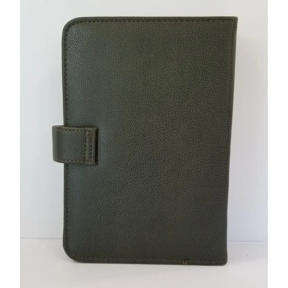 Mundex Dark Green Leather Planner Journal Snap Closure Vintage Unused Like New
